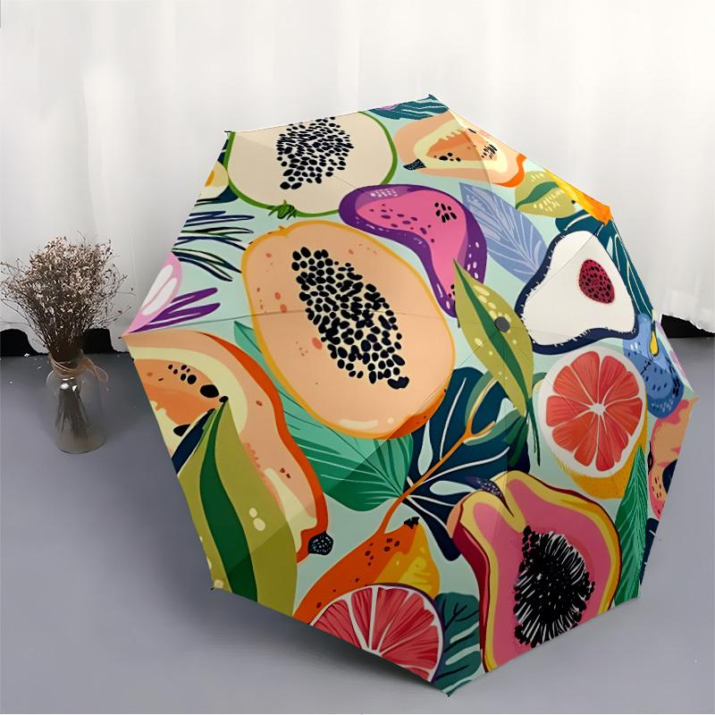 1pc Fruit Fusion Automatic Open/Close Folding Umbrella - Compact 8-Rib Design, Daily Use, Perfect Gift for Friends & Family yy260327068