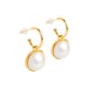 Pearl Drop Earrings, Korean Style Studs, Gold Plated, Dainty Jewelry, Simple Earrings for Women