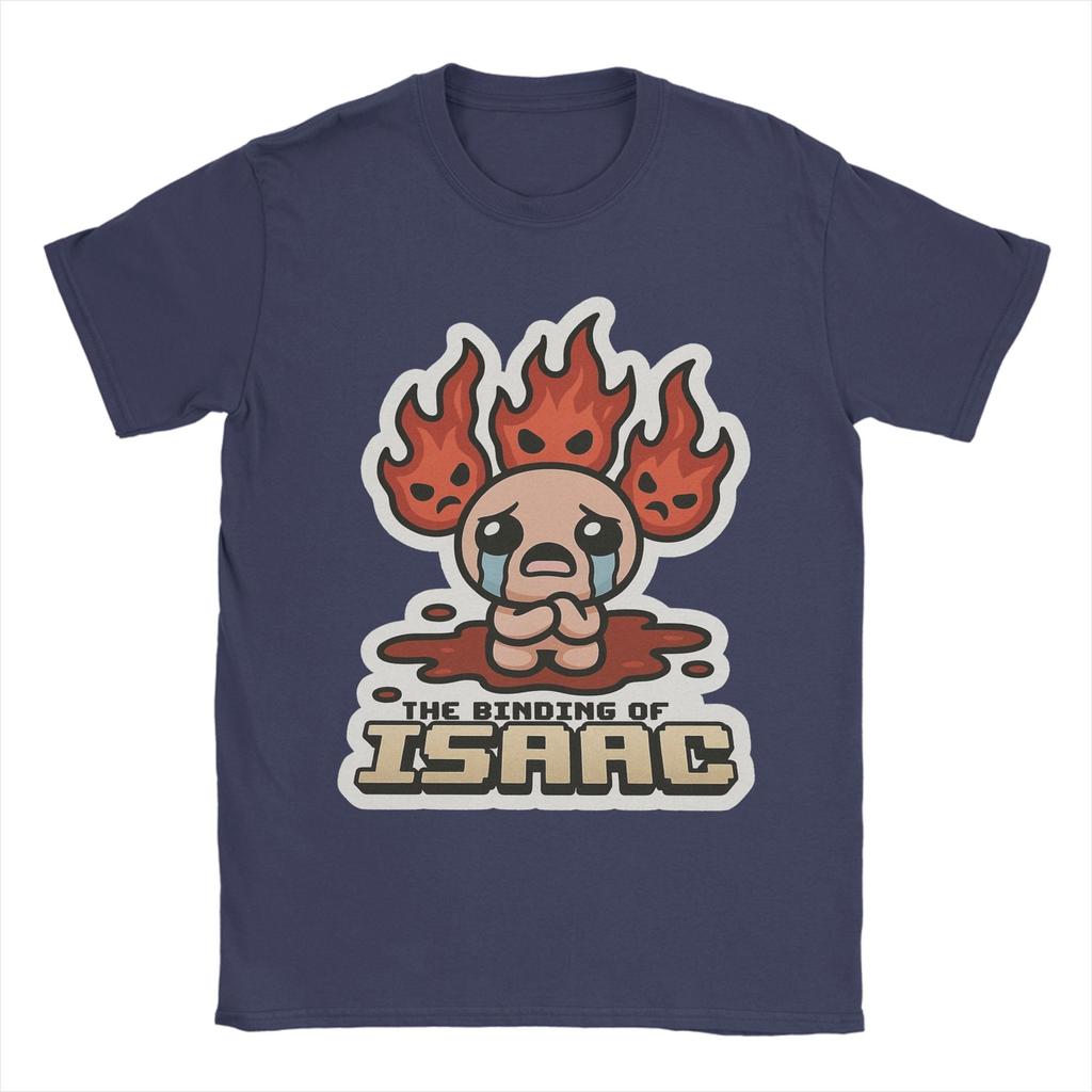 The Binding of Isaac Inspired Flame T-Shirt Unisex Vintage Cotton Tees Round Collar Short Sleeve T Shirt Plus Size Clothes
