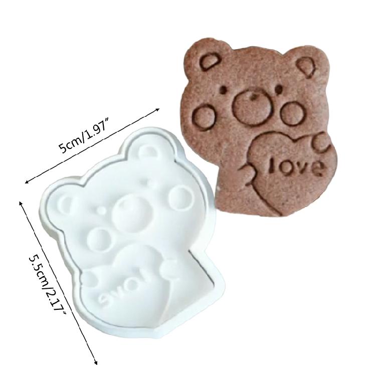 Plastic Cookie Moulds Biscuit Moulds Bear Shape Perfect Gifts for Valentine Day
