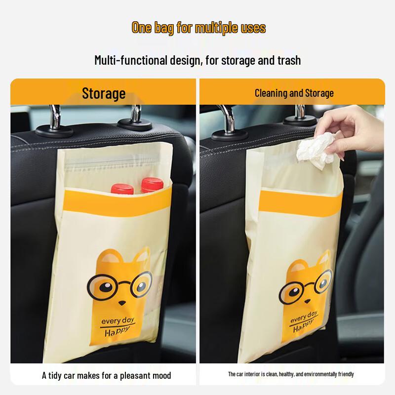 Cartoon Adhesive Car & Desk Trash Bags