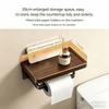 Wood Material Toilet Paper Roll Dispenser with Storage Tray Bathroom Tissue Roll Rack  Home