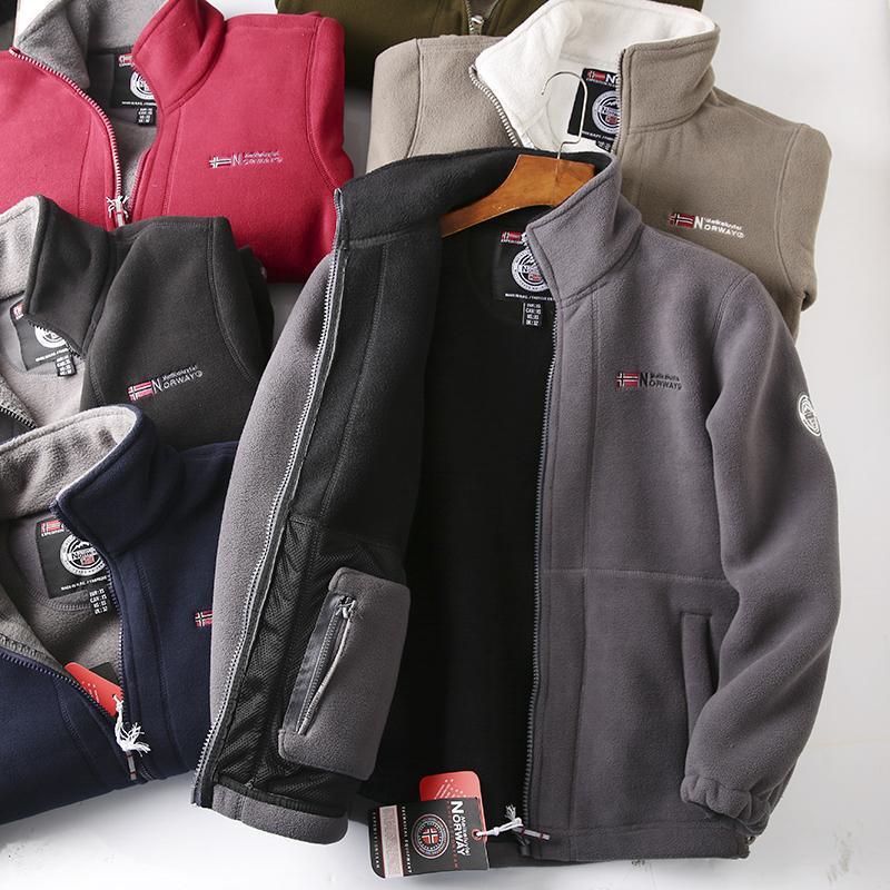 Herren Norwegen Plüsch Doppelseitige Fleecejacke: Warme, lässige, locker sitzende Überbekleidung in Übergröße für Herbst/Winter