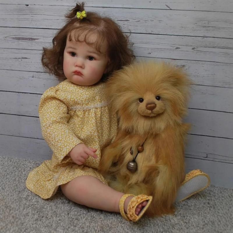 24 Inch Reborn Babies Doll Charlotte 60cm Soft Cloth Body Cotton Stuffed Imitation Baby Dolls Realistic Implanted Newborn Doll for Child Birthday Gift