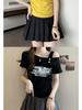 Women's Plus Size Chic Waist-Cinched Short-Sleeve Slim Off-Shoulder Top - Summer New Arrival