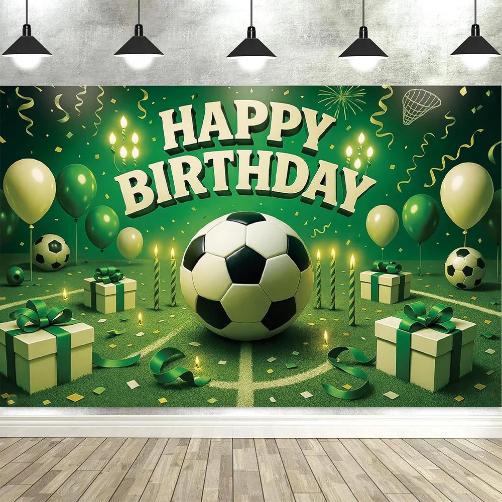 Soccer Stadium Birthday Backdrop – Boys' Party Decoration, Perfect For Cake Table Photo Background & Banner Props-Tapestry