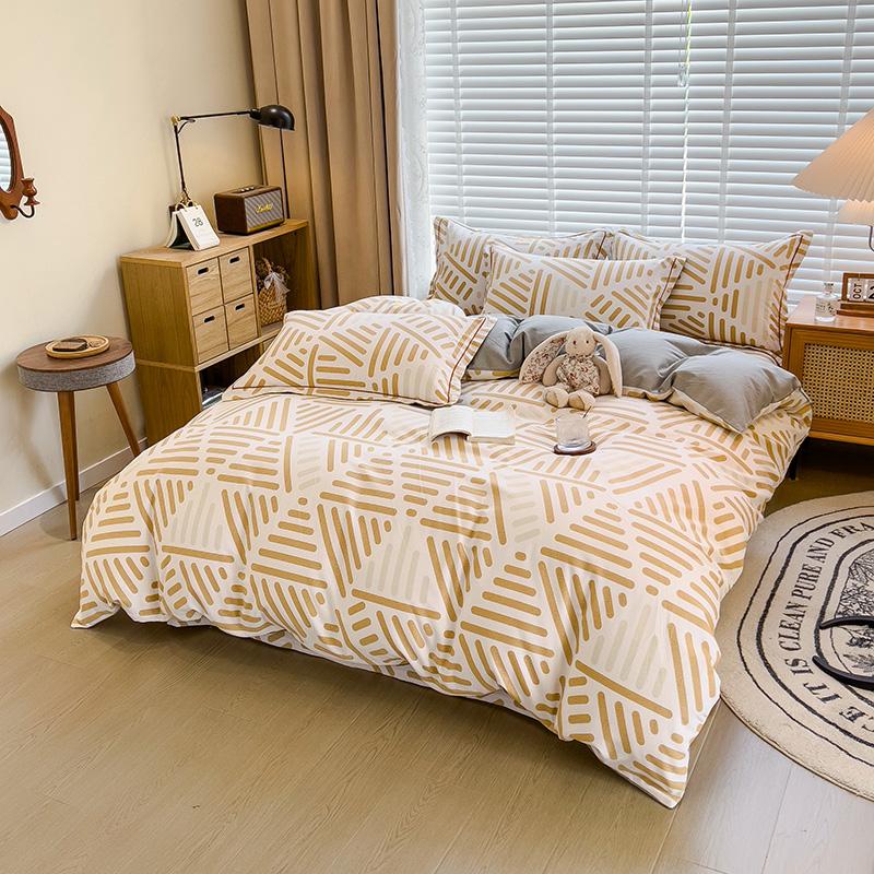Nordic Thickened 100 Percent Cotton Brushed Duvet Cover Soft Skin Friendly Comfortable Single Double Quilt Cover