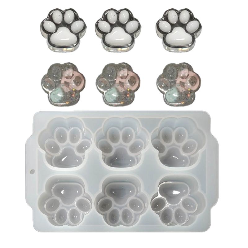 Glänzende Silikonharz Ornamente Formen Katzenpfote Silikonform DIY Schlüsselanhänger Anhänger Schmuck Epoxidharz Bastelformen