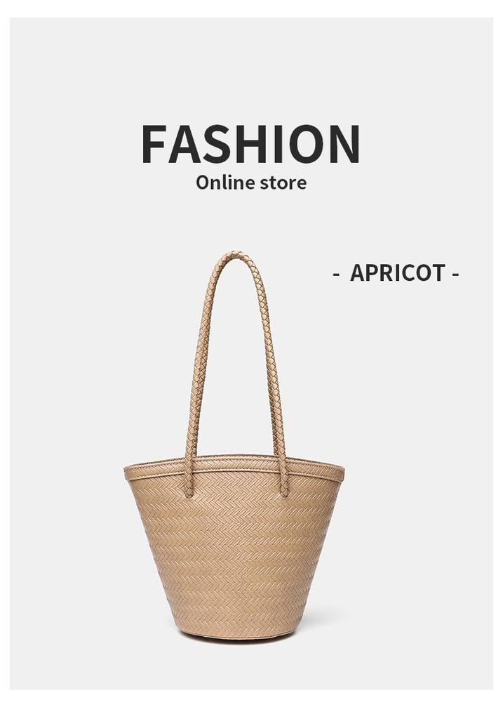 Niche 2026 Summer Trendy French Retro Woven Bag - Mother-Child Shoulder & Handheld Vegetable Basket