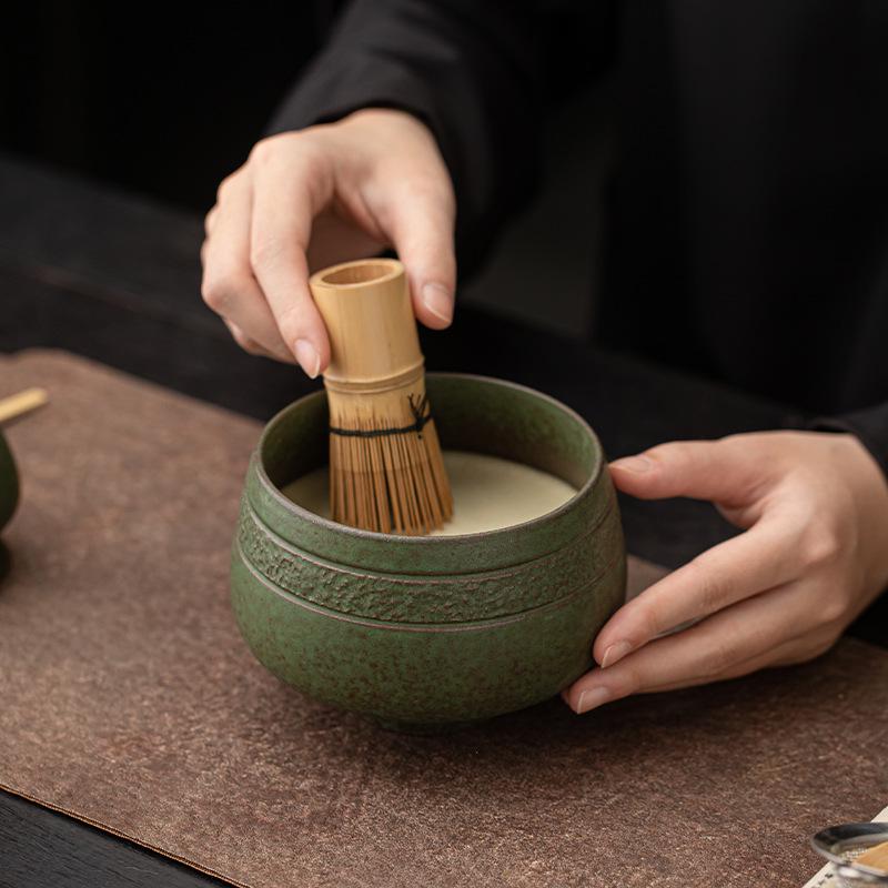 Song Dynasty Ceramic Matcha Set: Bowl, Whisk & Accessories