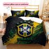 Brazil National Football Team2 Pattern Bedding Quilt Set  Home Decoration  Gift (1 * duvet cover + 2 * pillowcase  without core)