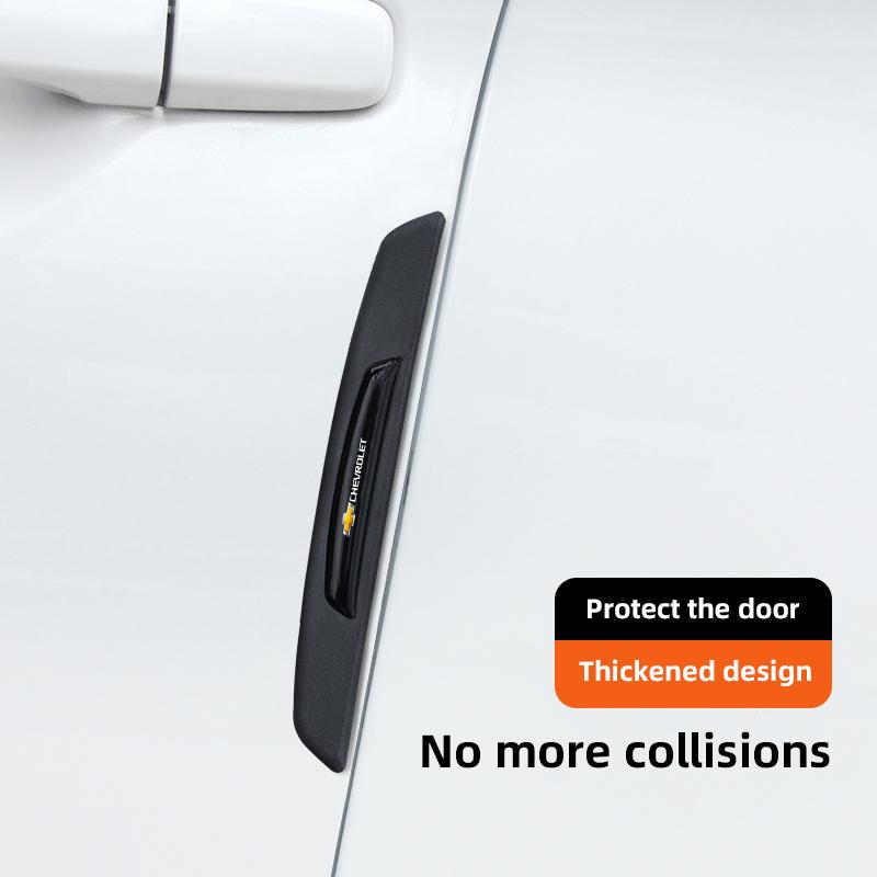 4Pcs Car Logo Anti-collision Strip Door Edge Protective Sticker For Chevrolet Corvette Montana TrailBlazer Silverado Traverse SS