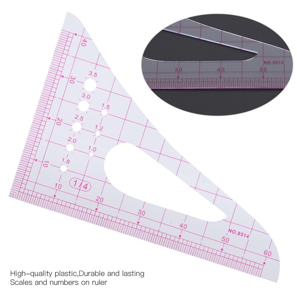 4pcs Multifunction Pattern Ruler Plastic Drafting Tool Durable Curve Ruler Clothing Design