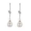 Korean Geometric Metal Rhinestone Pearl Tassel Earrings - Women's Elegant Jewelry