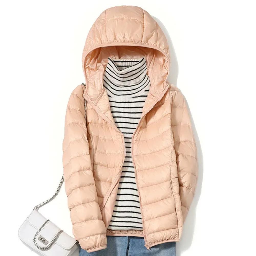 Women Fashion Short Ultralight Thin Packable Puffer Jackets Female Sweet Style Down Coats