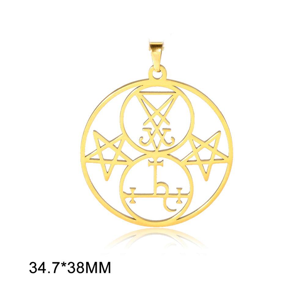 Dawapara Lucifer's Sigil Charm Seal Pendant Lucifer Symbol Charm Stainless Steel DIY Accessories for Necklace