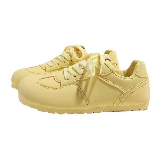 Hässlich süße deutsche Trainingsschuhe Damen Herbst neu schick Nische vielseitig runde Zehenpartie Student großer Kopf Forrest Gump weiße Schuhe flache Sohle