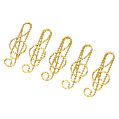 100 Pcs Music Note Shape Fancy Paperclips Gold/ Green Cool Paper Clips Cute Paperclips  Office
