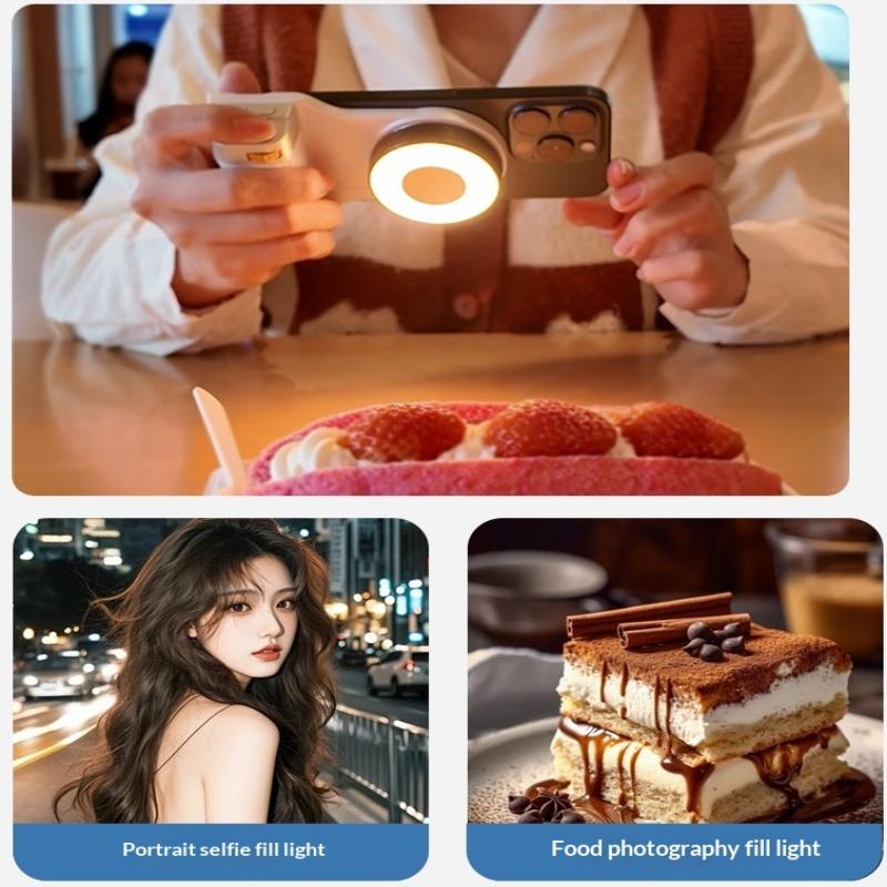 Ph-80 Magnetic Camera Grip With Remote Shutter Fill Light Remote Control Handle Universal For Phones
