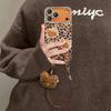 Leopard Print Kt Cat Lanyard Suitable for Apple 17promax Mobile Phone Case Iphone15 All-inclusive Lens Film 16 Advanced Sense