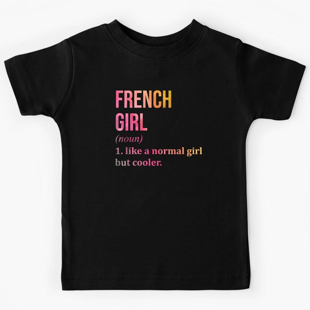 French Girl Definition France in Watercolor Kids T-Shirt 170
