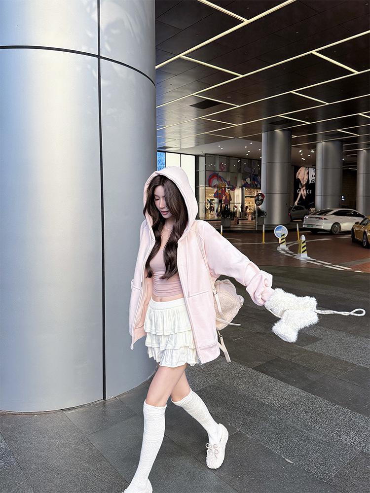 Hongshan Women's High-End European Style Loose Hoodie Cardigan for Spring/Autumn