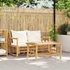 VidaXL Garden Lounge Set 2 Pcs with Cushions Bamboo, Bamboo Set, Garden Table and Chair,, Lounge Set 365870