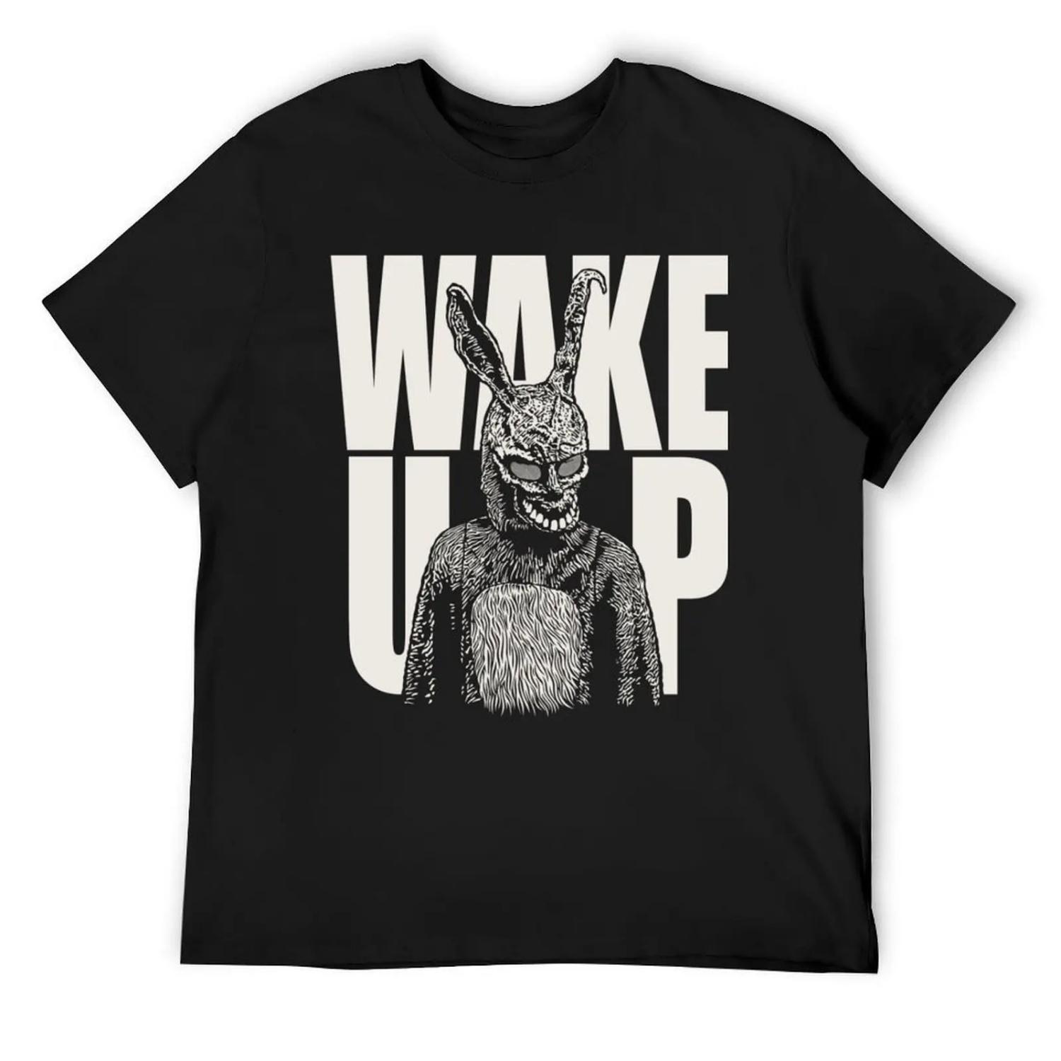 

Donnie Darko Wake Up white T-Shirt Funny t-shirts hippie clothes mens shirts graphic tee S чёрный