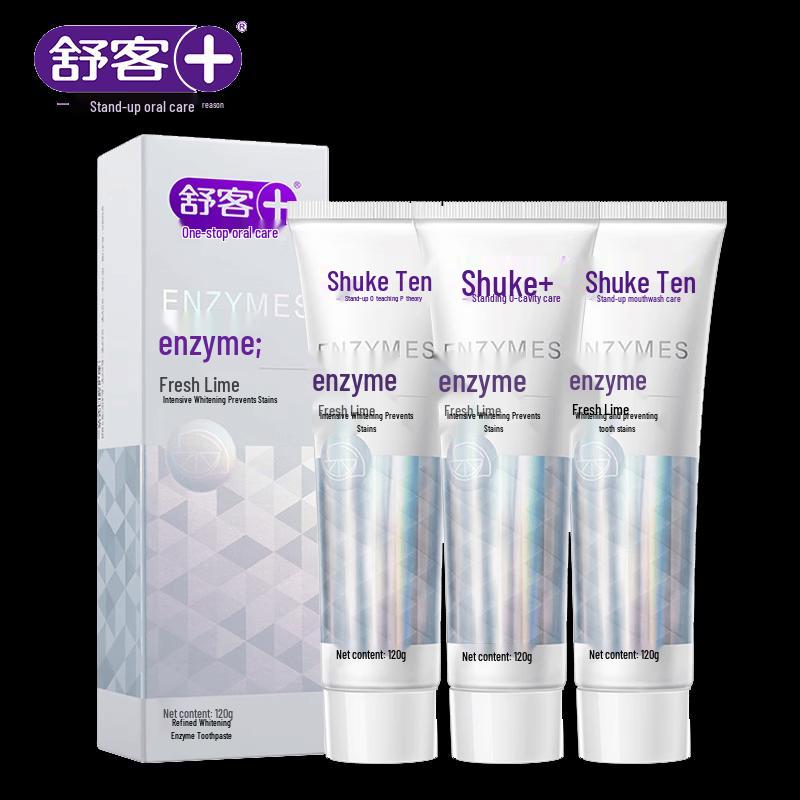 Отбеливающая зубная паста Shuke с энзимами и лаймом, упаковка 3x120 г