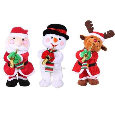 Cadeau de Noël Miniature Père Noël avec Saxophone Fait Main Joli Jouet Fête Torsion Père Noël Bonhomme de Neige Renne