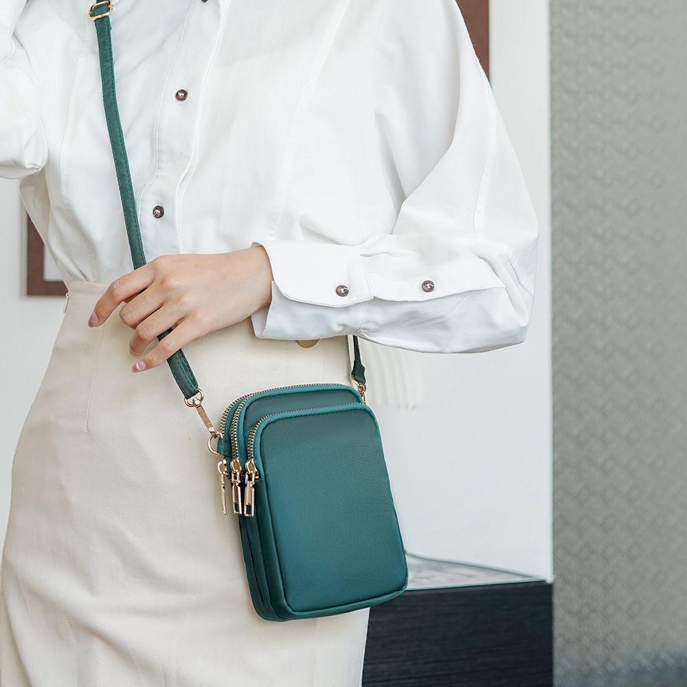 Bolsa para Celular Bolsa Transversal Feminina Mini Bolsa de Lona Versátil Estilo Vertical Ombro Único Porta-Chaves Porta-Moedas