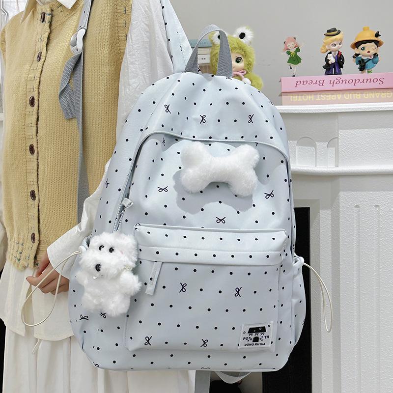 Polka Dot Bow Backpack for Girls - Versatile, High-Value School Bag for Middle & High School Students