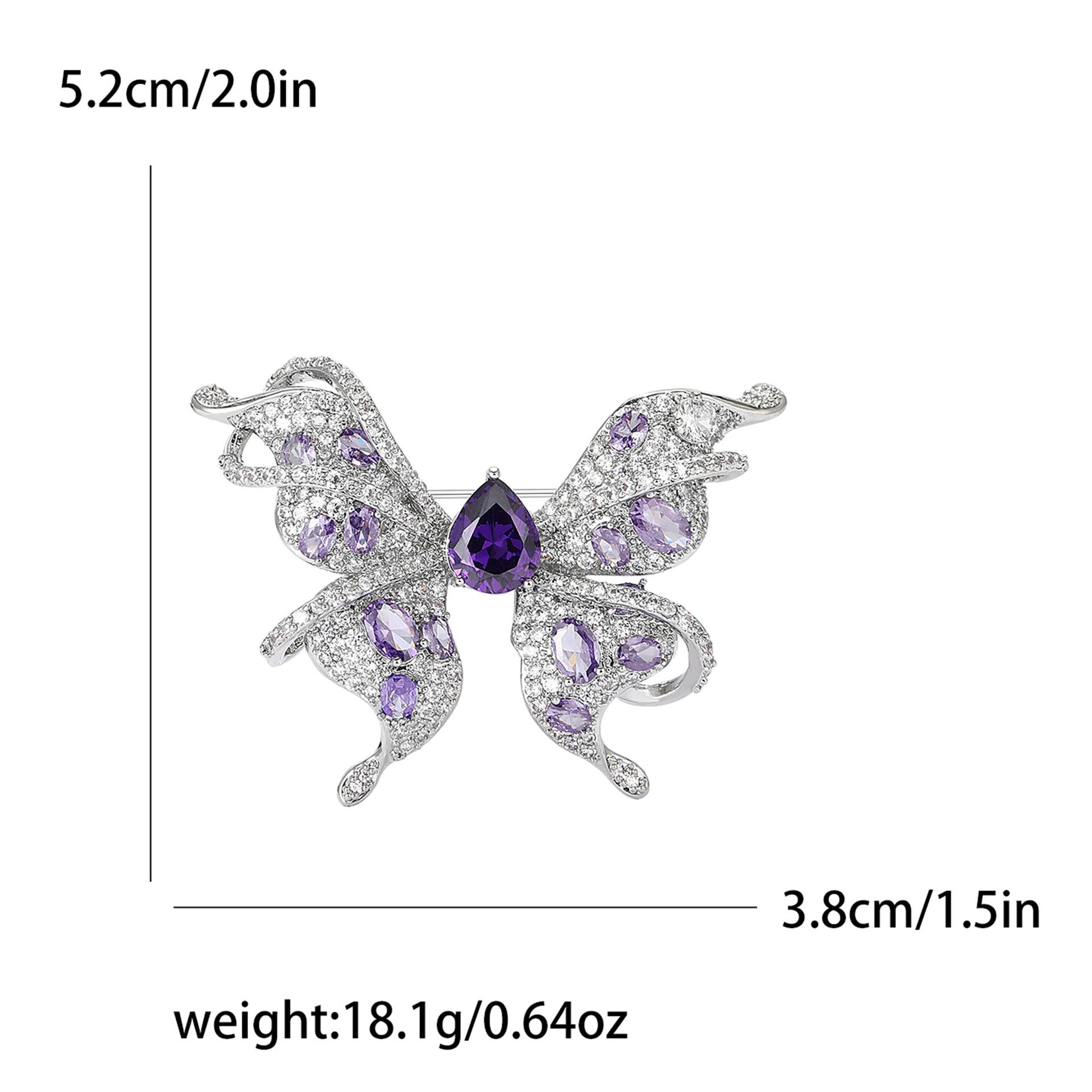 

Тяжелая промышленность легкая роскошная медная циркониевая бабочка брошь изысканная высококачественная женская шаль брошь украшение булавка