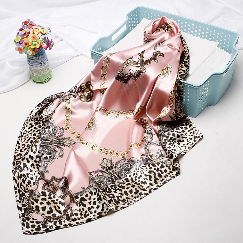 New Women Silk Scarf For Neck Hair Designer Bag Warp Soft Neckerchief Hijab Headscarf Female Foulard Print Paisley Scarf 90*90cm