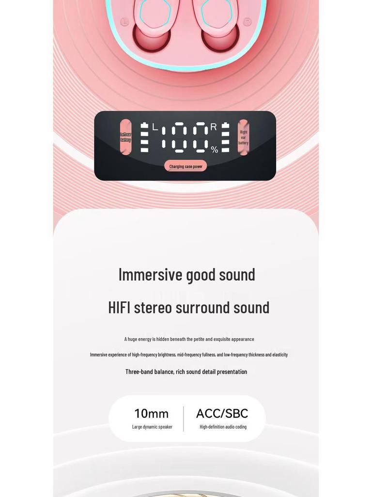 M13 Wireless Bluetooth Earphones: Mini TWS In-Ear, Smart Display, Long Battery Life (Bluetooth 5.2)