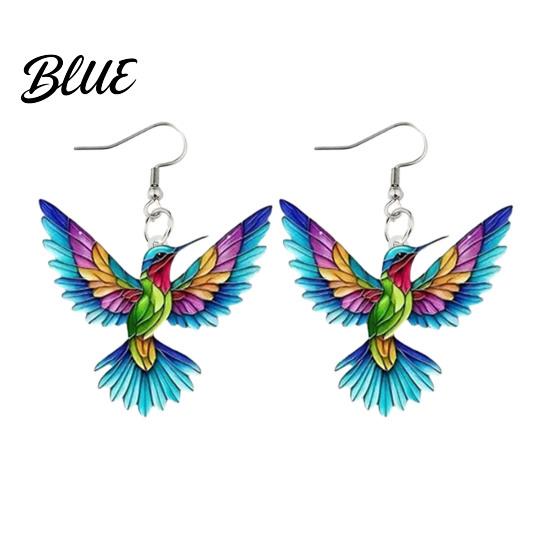 Lady Ear Jewelry 1 Pair Acrylic Colorful Bird Dangle Earrings
