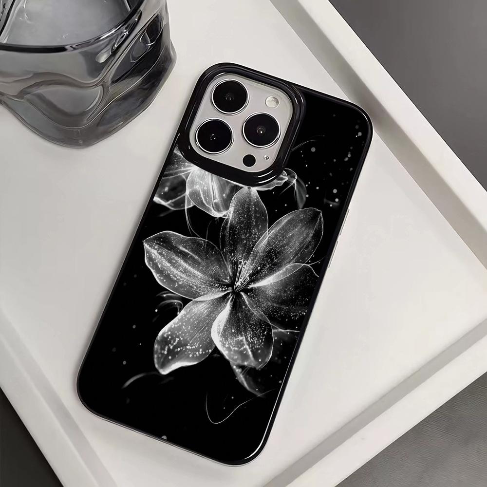 Luxury Case For Iphone 16 Pro Max SGlowing Flowers Phone Case For IPhone 16 Plus 15 14 13 12 11 17 Air Soft Black Back Cover