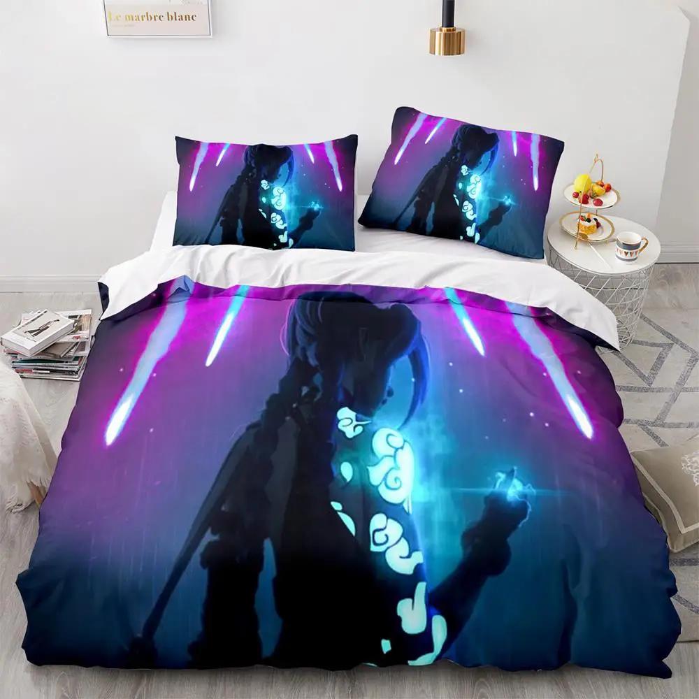 New 3D Print Game League Of Legends Jinx Bedding Collection Single Twin Full Queen King Size Bed Collection Adult Kid Bedroom Duvet Cover Collections