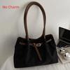 Suede/PU Leather Shoulder Bag Retro Elegant Handbag Available In 4 Colors Solid Color Commuting Tote Bag School/Travel/Work