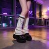 Knitted Y2k Leg Socks Lolita JK Leg Cover Spicy Girls Striped Leg Warmers  Women