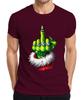 Grinch Middle Finger Christmas Cheeky Gift Glitter Unisexs Tshirt