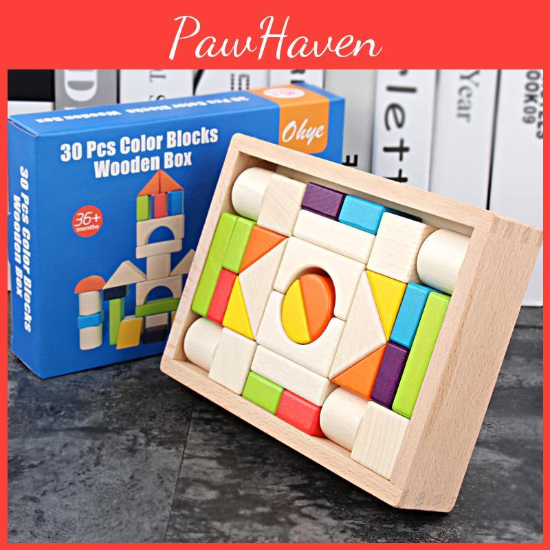 Educational Building Blocks Wood Set With Eco-friendly Finish For Kids Learning Fun