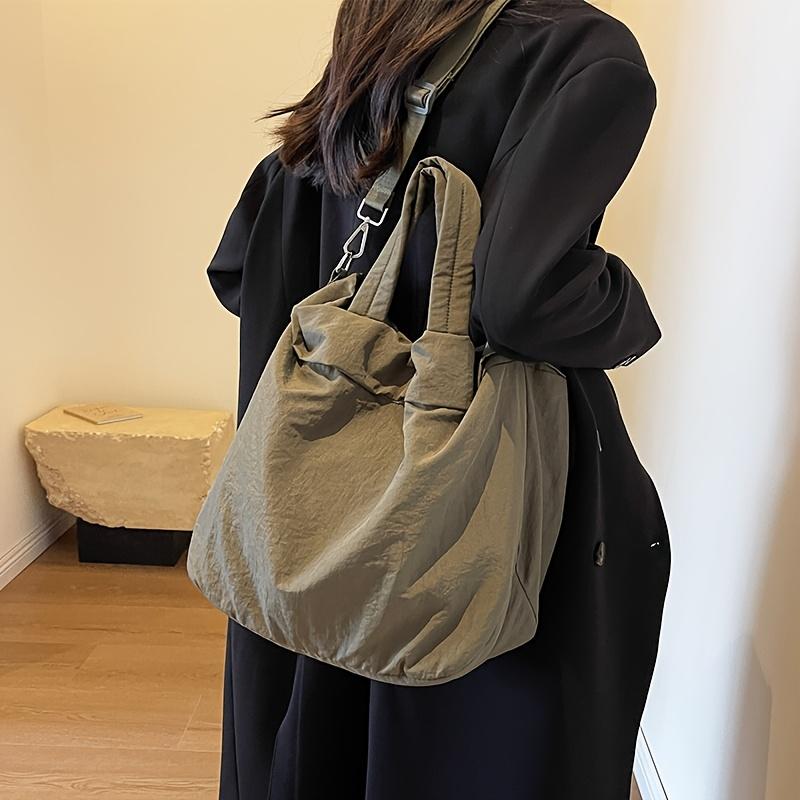 Women'S Stylish Casual Large-Capacity Nylon Shoulder Bag, Lightweight Crossbody Bag fShopping And Travel Handbag.