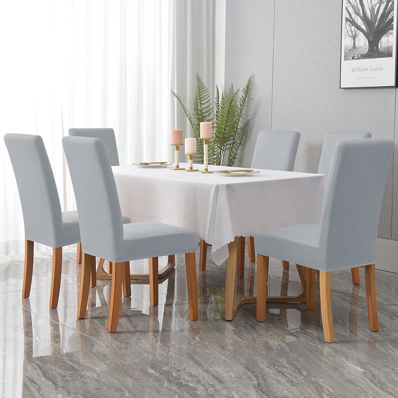 1 2 4 6pcs Solid Color Chair Cover Stretch Spandex Elastic Slipcovers Chair Covers For Dining Room Kitchen Wedding Banquet Hotel for Home