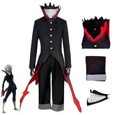 Okarun Ken Takakura Cosplay Kostým Anime Dandadan Cosplay Gradientní Červený Lem Maska Pánský Černý Oblek Okarun Cosplay Maska Brýle