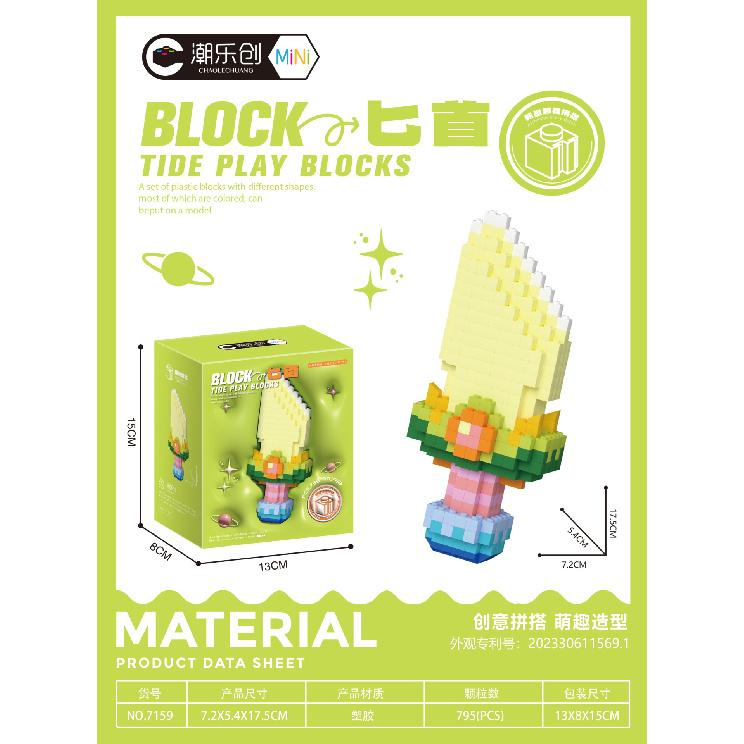 Kompatibel med Mikropartikkel Reddikk-kniv Byggeklosser Våpenmodell Gutter og Jenter Kreativt Pedagogisk Leketøy