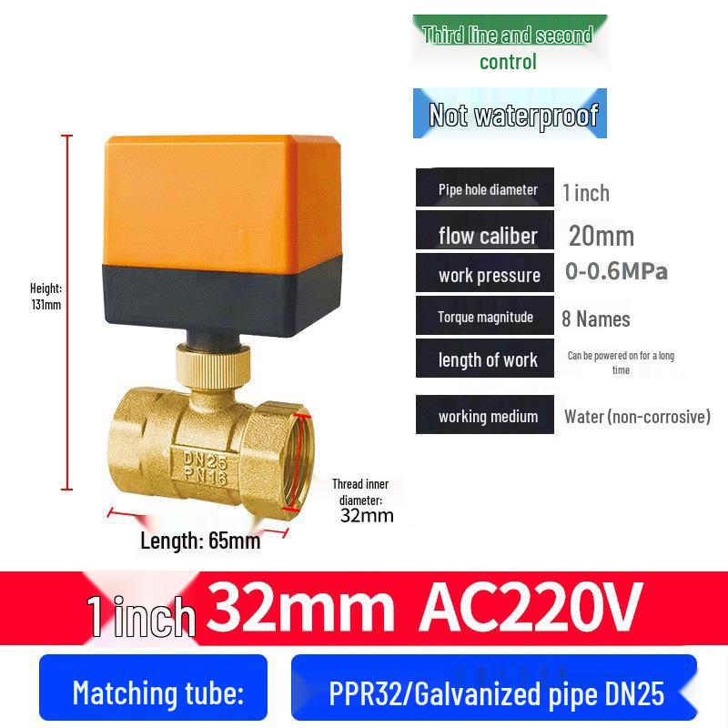 220V DN15 Měděný závitový elektrický kulový ventil pro regulaci vody