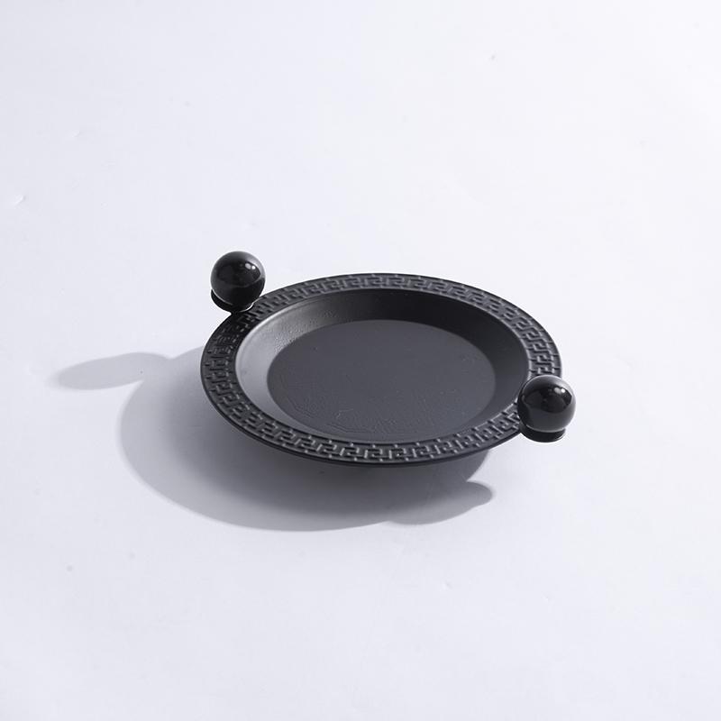 Black and White Square Round Tray