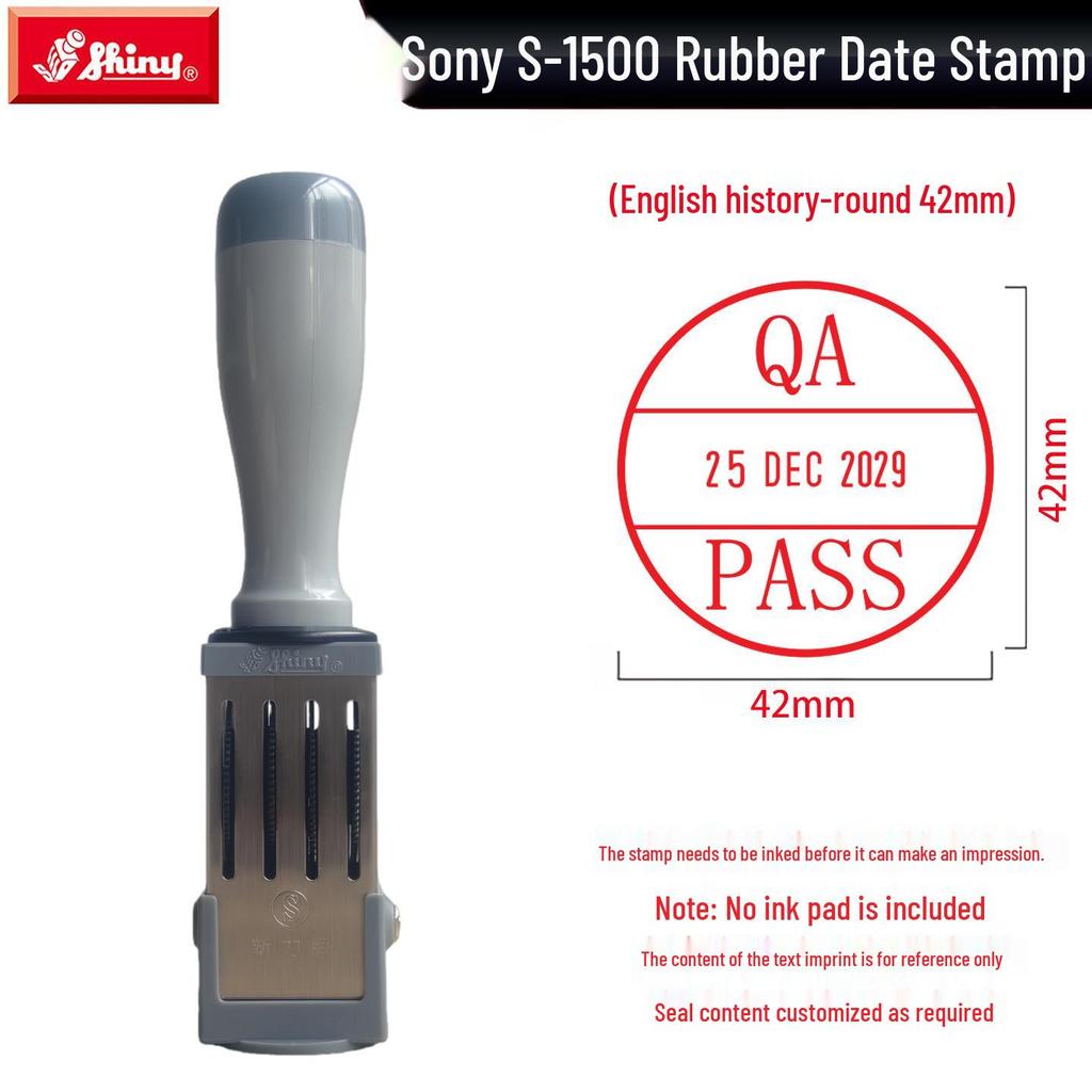 Adjustable Date & Custom Name Rubber Stamp - Shiny Dial, Personalized & Handmade Engraving