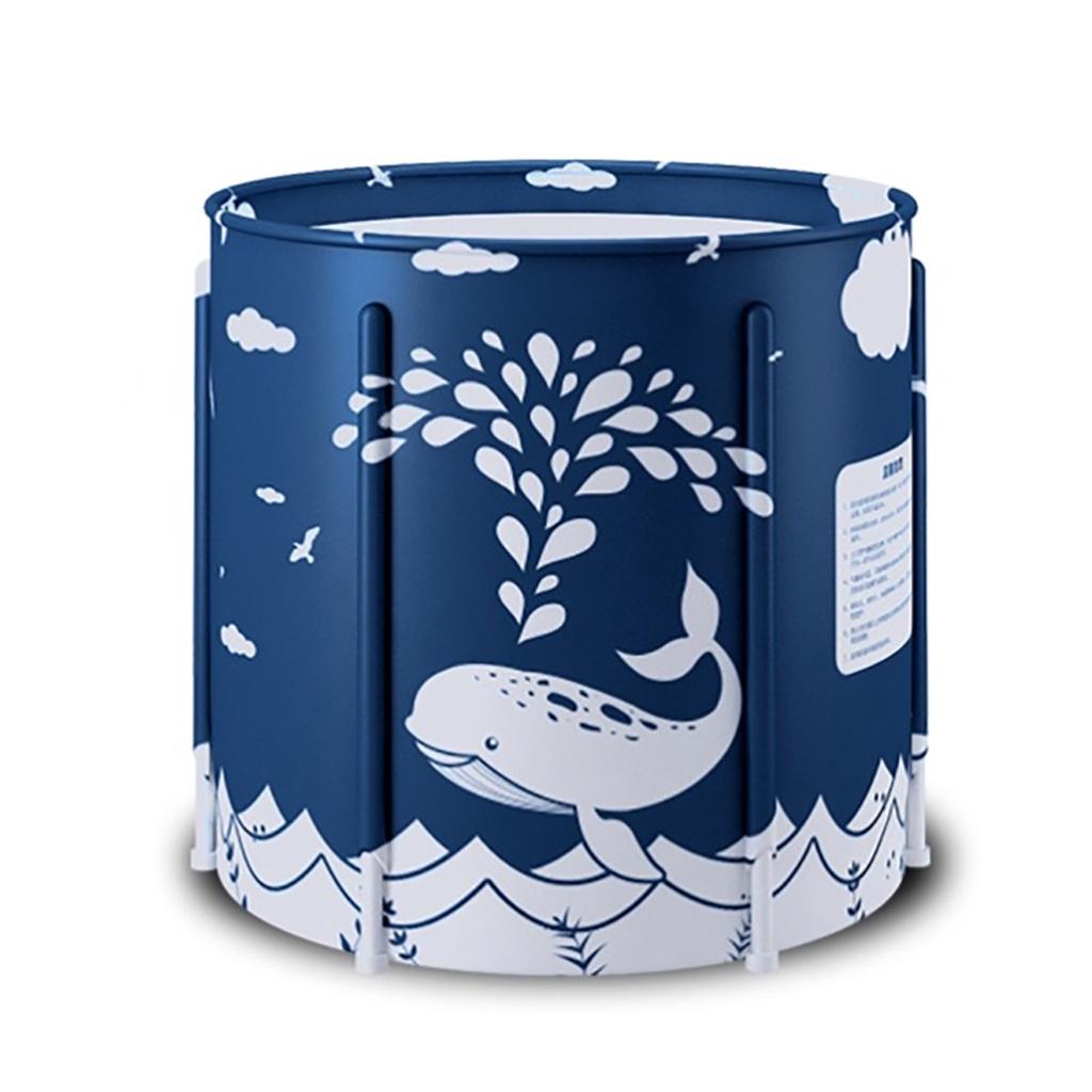 Folding Bath Bucket Adult Tub Baby Swimming Pool Insulation Family Bathroom SPA Sauna Dark blue Large Portable Foldable Bathtub